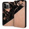 Black and Rose Gold Marble Split iPhone 15 Pro Max Folio Case